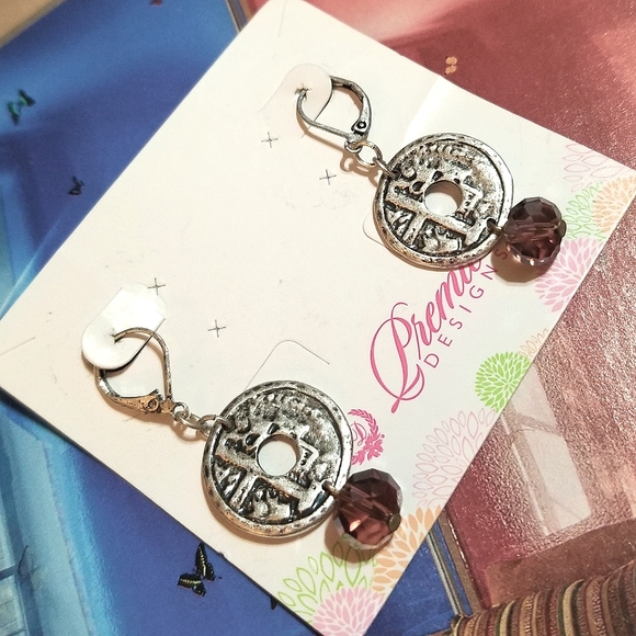 NEW Premier Designs Roman Coin Crystal Earrings - Picture 3 of 6